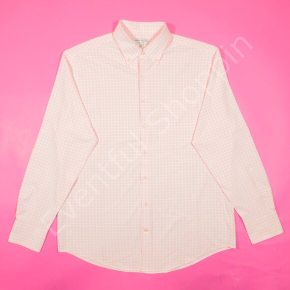 Peter Millar Shirt Mens L Pink Summer Comfort Plaid Natural Touch Winston - Picture 2 of 6